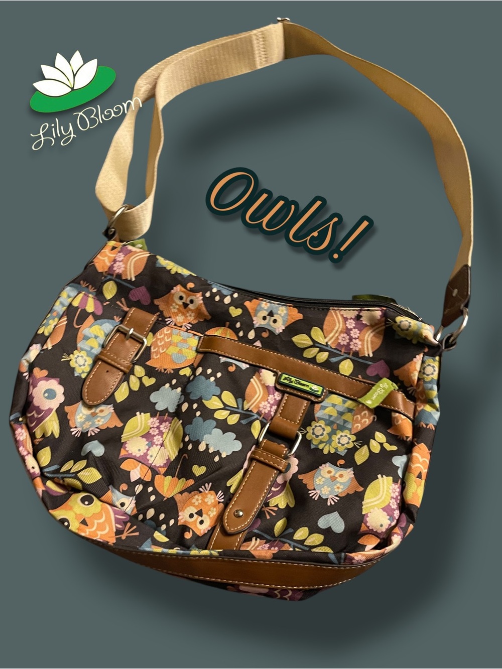 Lily Bloom "What A Hoot" Owl Print Crossbody Bag – Eco-Friendly